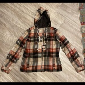 Abercrombie & Fitch Plaid Wool Blend Coat